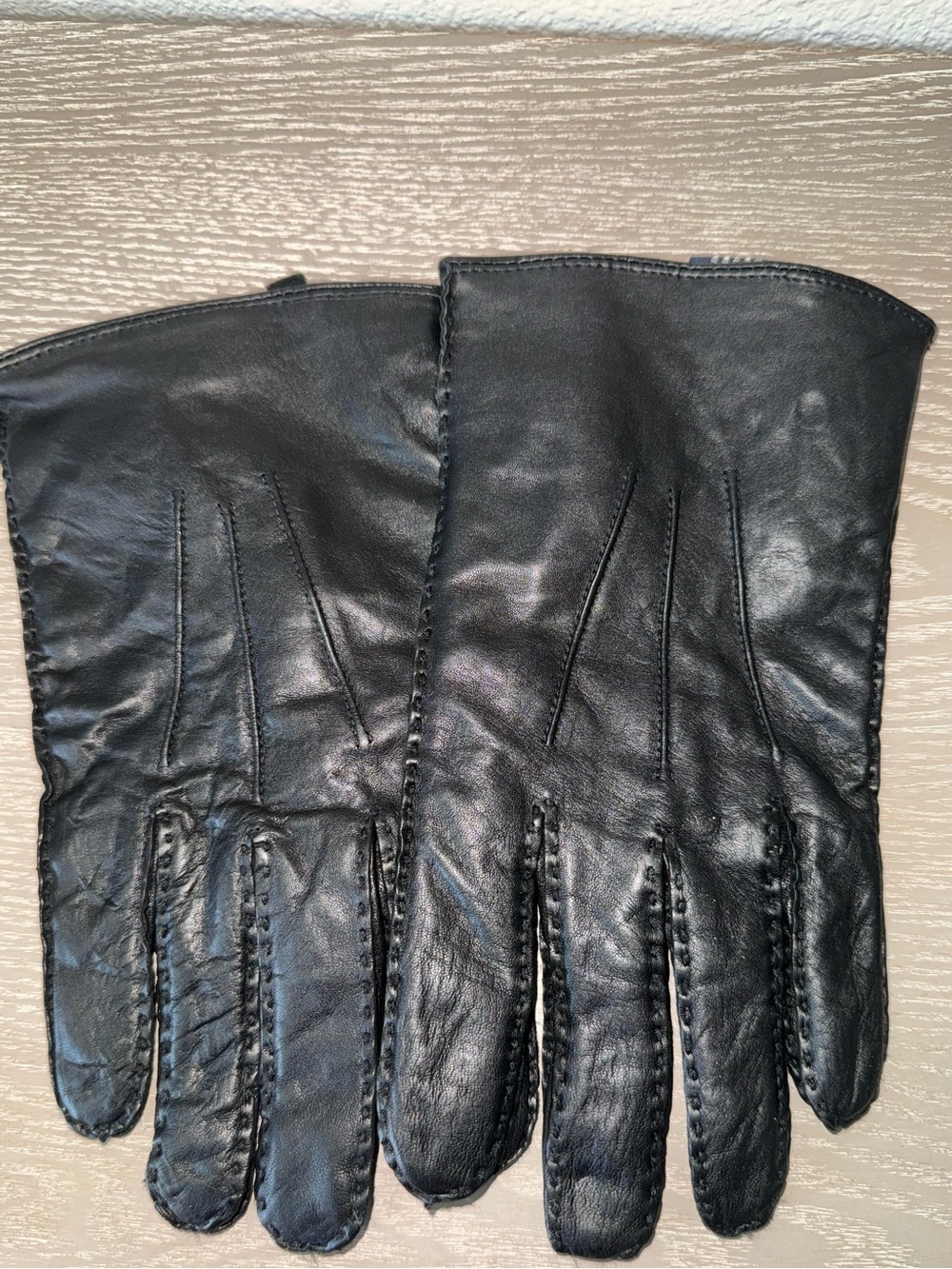 Chaps black Leather Gloves size large